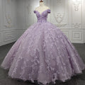 Jancember DY9961 Flower Sweetheart Off Shoulder Ball Gown Chapel Train Women Evening Dress