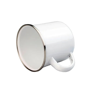 DIY Wholesale White Sublimation Coated Enamel Camping Blank Enamel Mugs