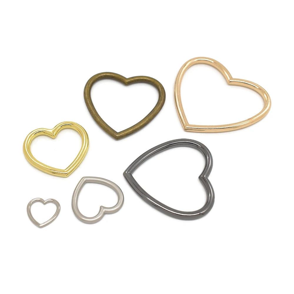 Saltwater Resistance Silver Metal Heart Bikini Connectors Decorations for Women Swimwear Accessories