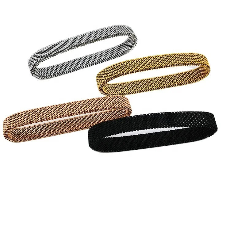 Elastic Mesh Strap Material 316 Stainless Steel Strap Multi-color Elasticity Bracelet