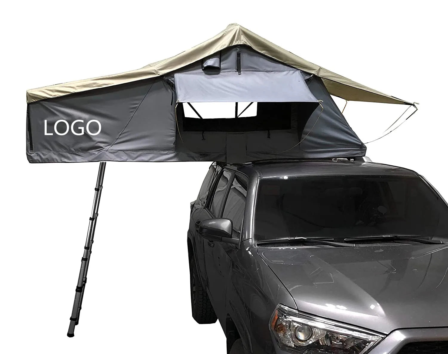 For Woqi Waterproof Extended Roof Top Tent Dark Gray Base with Green Rain Fly Direct From China Factory