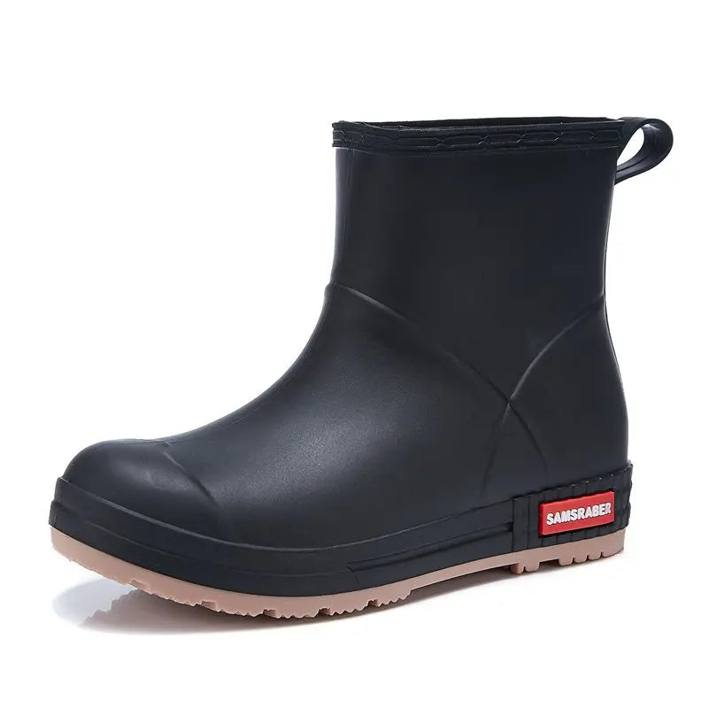 Women's Round Toe Cute Solid Colour Short Boots Waterproof Anti-slip Ladies Rain Shoes Outdoor Durable Ladies Casual Shoes