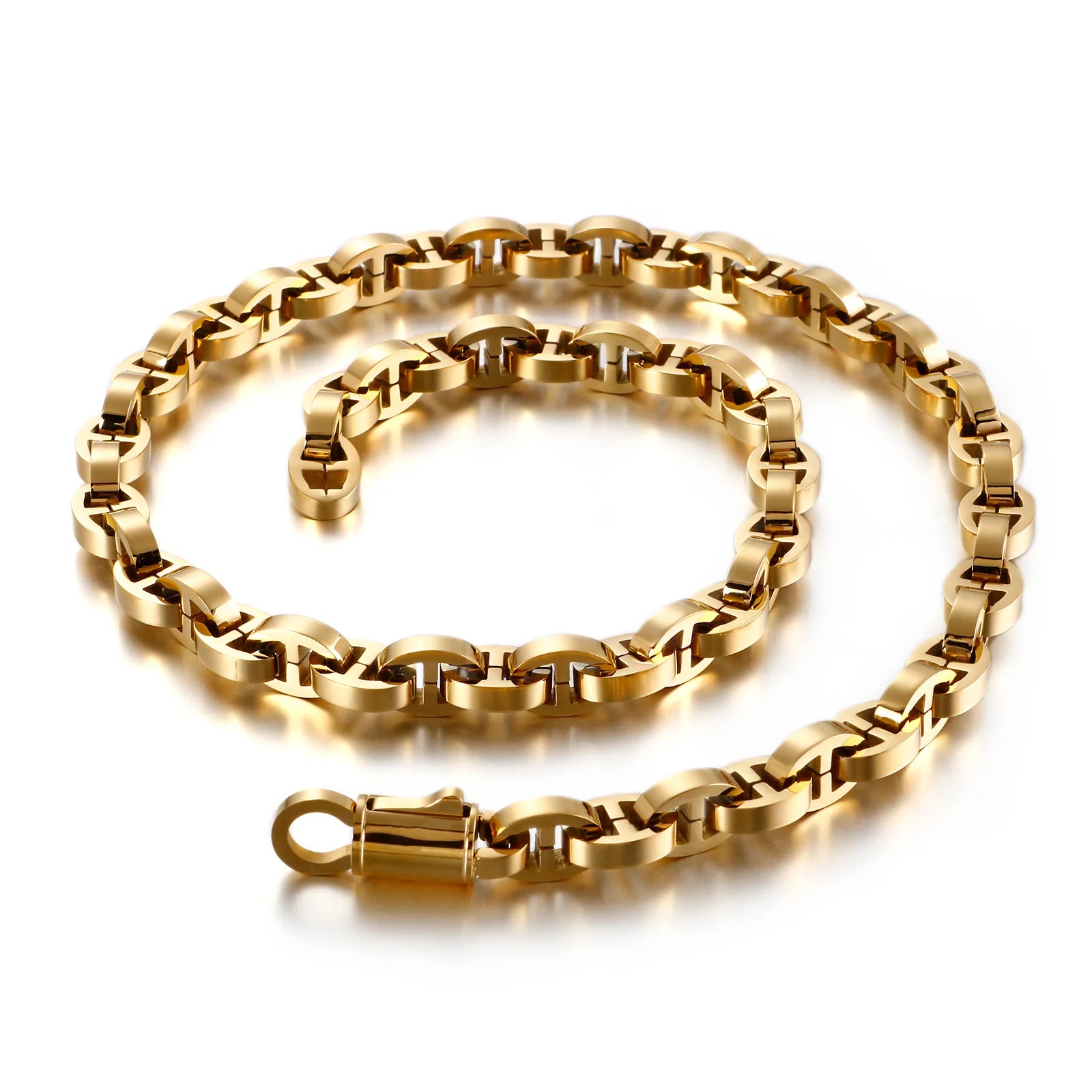 KALEN Western Style Trendy Chain Stainless Steel Necklace Men