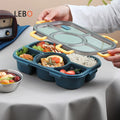 Take Away Food Packaging 5 Compartments Building Block School Children Clear Plastic PP Tiffin Bento Lunch Box Set and Soup Bowl