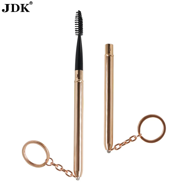 JDK New Retractable Eyelash Makeup Brushes Rose Gold Eyelash Spoolie Eyebrow Makeup Private Label Reusable Mascara Brush