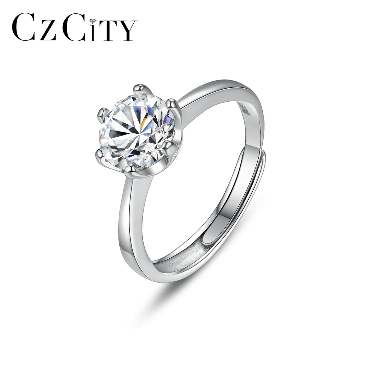 CZCITY Moissanite Woman Fashion Sterling Silver Minimalist Jewelry Diamond Wedding 2026 Mossinate Diamond Ring