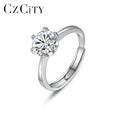 CZCITY Moissanite Woman Fashion Sterling Silver Minimalist Jewelry Diamond Wedding 2026 Mossinate Diamond Ring
