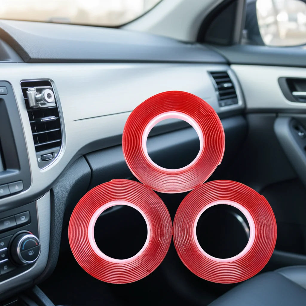 1.0mm Red Film Acrylic Transparent Double-Sided Tape Waterproof High Temperature Resistant Moisture-Proof Traceless Car