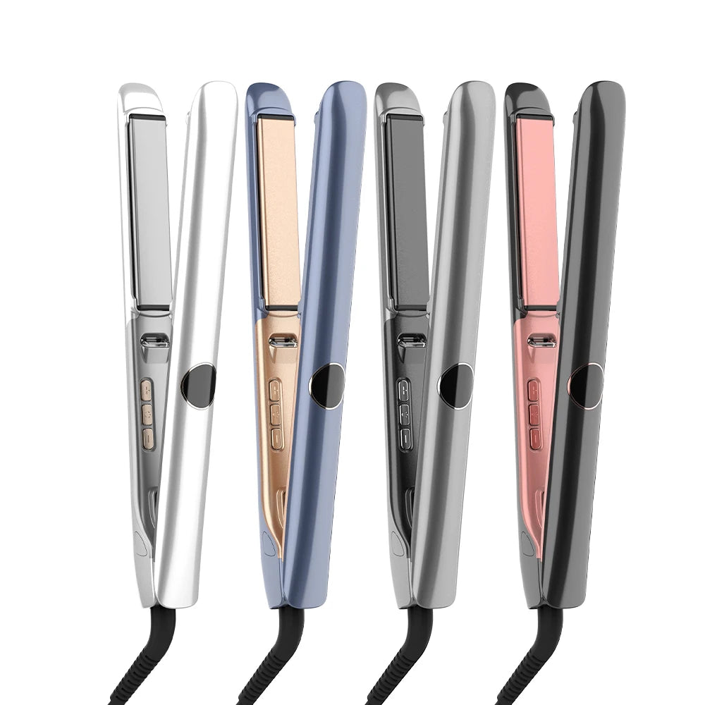 2023 Professional Titanium Flat Iron Custom 480F Salon Hair Straightener with LCD Display for Salon Use
