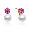 925 Sterling Silver Aaa Cubic Zirconia Beautiful Freshwater Pearl Bohemian Earrings
