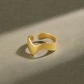 925 Sterling Silver Rings Minimalist Jewelry Women Wave Ring