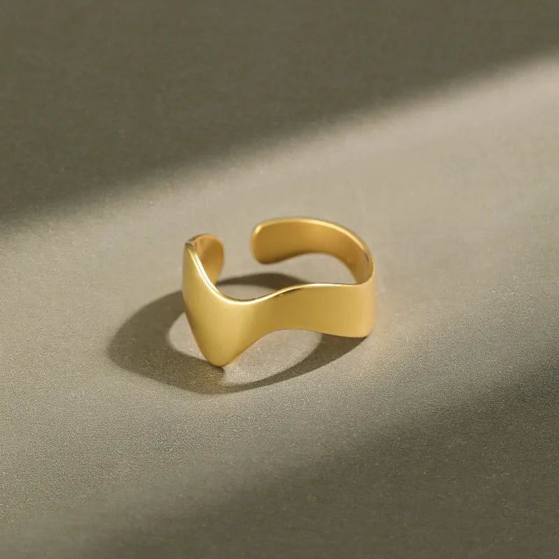925 Sterling Silver Rings Minimalist Jewelry Women Wave Ring