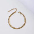 Zooying 2025fashion Delicate Twist 18k Gold Plated Stainless Steel Double Chain Bracelet for Women and Men