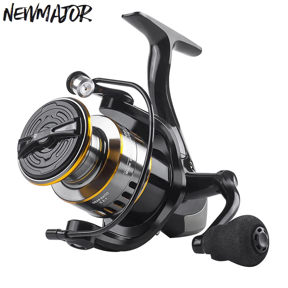 NEWMAJOR 500-7000 10kg 12BB 5.2:1 Spinning Reel Plastic Spool Left Hand for Lake Ocean Beach Stream Fishing