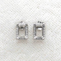 Sterling Silver 4*6mm Semi Mount Stud Earrings Empty Frame Support Blank Setting S925 Base Without Center Stone DIY for Inlay
