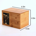 Wholesale Indoor Bamboo or Wood Pet Urns Photo Frames Cat and Dog Ashes Ash Box Pet Memorial Funeral Supplies