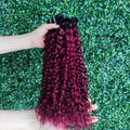 Colored 10A Brazilian Kinky Curly Bundles 100% Virgin Jerry Curly Human Hair Bundles Remy Wet and Wavy Human Hair Weave Bundles