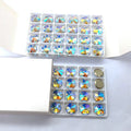Neon AB Flat Back Sew on Glass Crystal Rhinestones for Craft Making Garment Dress Accessories