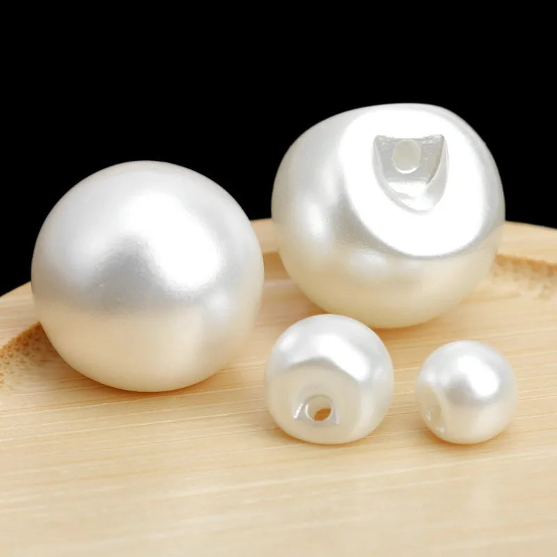 Fancy Shank Round Pearl Button Sewing Accessory for Garments Cardigan Sweaters Plastic Resin Buttons with Rhinestone Decoration