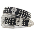 Men Women Rhinestone Belt Western Luxury Strap Studded Cross Diamond Belt Fashion Cowboy Cowgirl Bling Belts