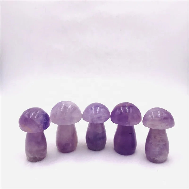 Wholesale High-quality Natural Healing Stones Polished Amethyst Crystal Mushroom for Decoration