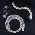 Hot Sale 925 Sterling Silver Iced Out Rapper Style Hip Hop Necklace 13mm Prong Moissanite Cuban Link Chain