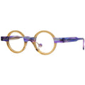 Qmoon Custom Logo Design Italy Style Colorful Gradient Frame Men Women Brand Round Acetate Optical Frame Eyeglasses