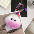 Real Rex Rabbit Fur Key Chain Instagram Bag Pendant Small Gift Gradient Color Small Cloud Fur Real Fur Plush Backpack Keychain