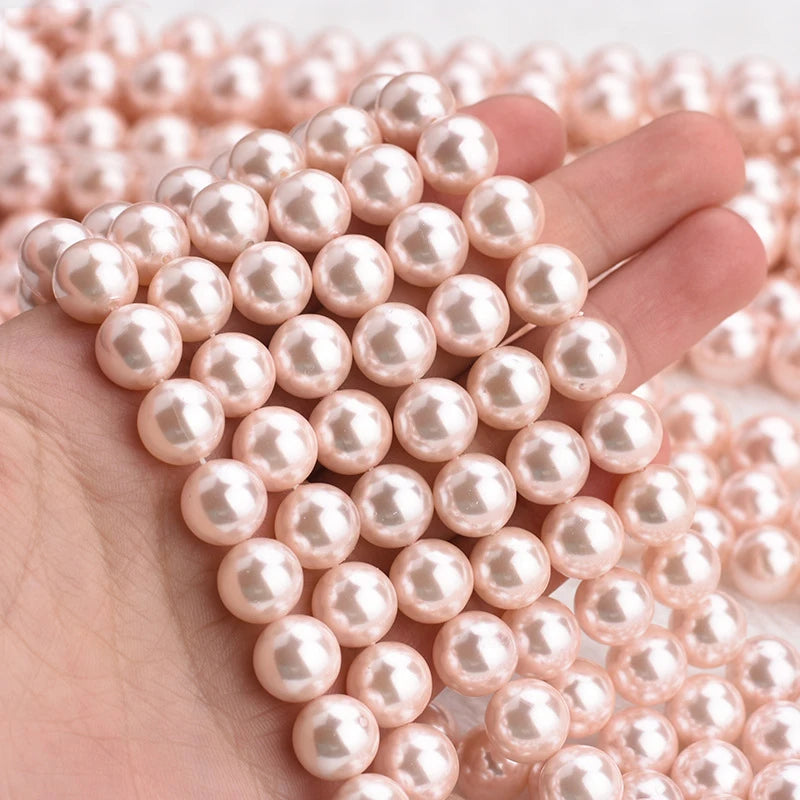 4MM-14MM High Quality Pearl 6-14MM Shell Beads Round Pearl for Jewelry Making Shell Pearl for Necklace Making