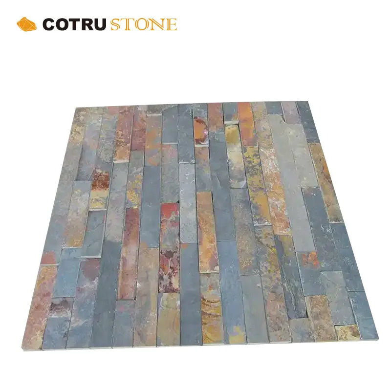 Chinese Hot Selling Cheap Veneer Slate Natural Split Culture Stone Rusty Black Villa Exterior Wall Panel Cladding Farmhouse