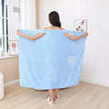 RTS Unique Wrap Around Towel Blue pink Purple Green Microfiber Soft Absorbent Long Plush Terry Bath Towel Dress with Elastic