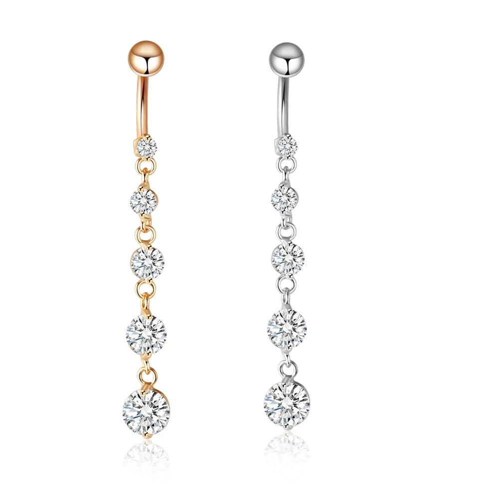 Mix Color 316L Surgical Steel Belly Button Rings14G CZ Navel Belly Piercing Body Jewelry Helix Tragus Earring Cartilage 10pcs