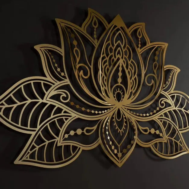 3D Mandala Large Wall Decor Metal Customized Lotus Flower Shaped Mandala Gift Home Decor Metal Wall Art Wall Decor