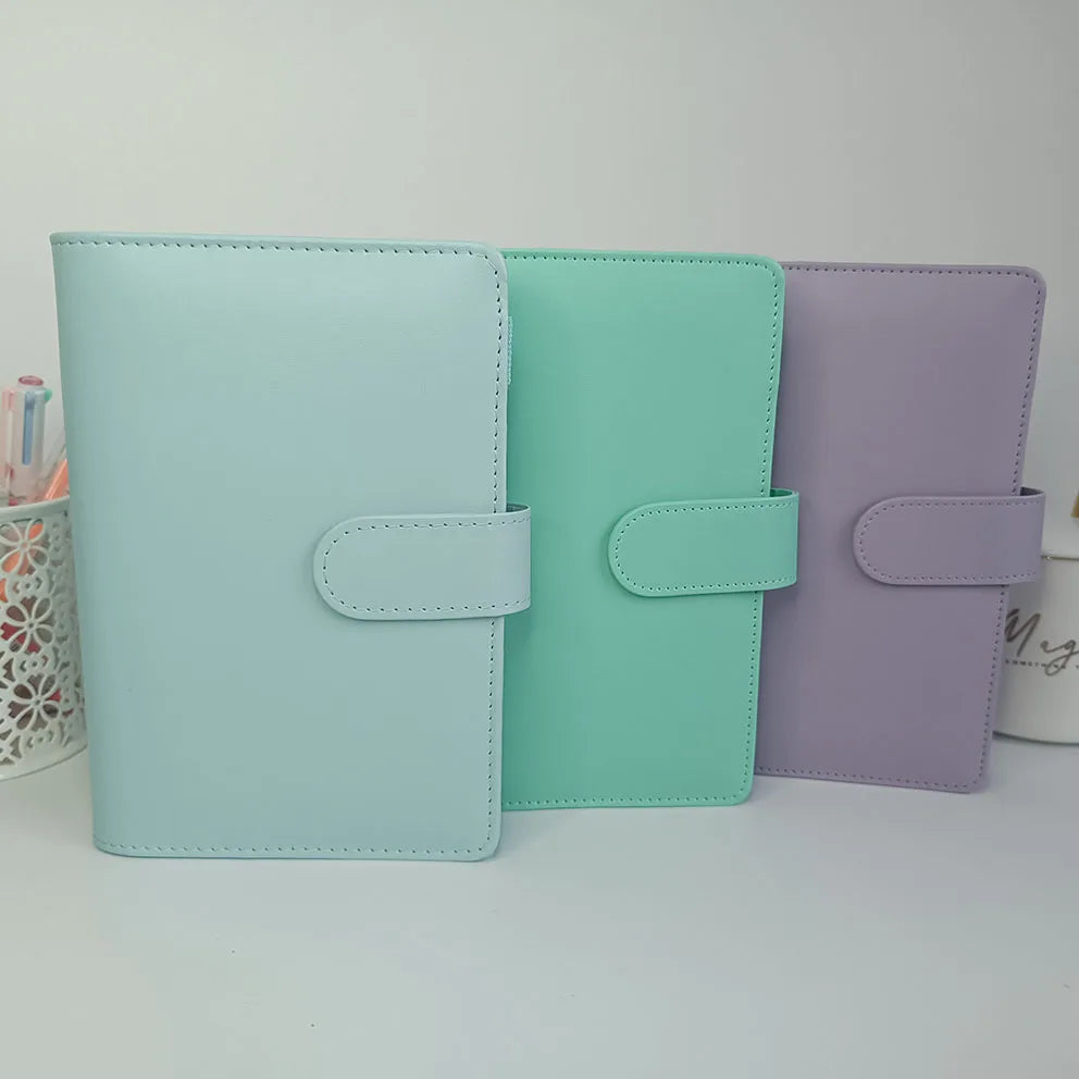 Custom Coloured Leather Cover Rind Binding A5 Budgetting Planner Binder With Envelopes A6 Budget Binder Budget Planner Book