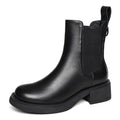 2023 First-Layer Tire Cowhide New Retro British Style Leather Short Boots Boots Thick-Soled Women'S Boots
