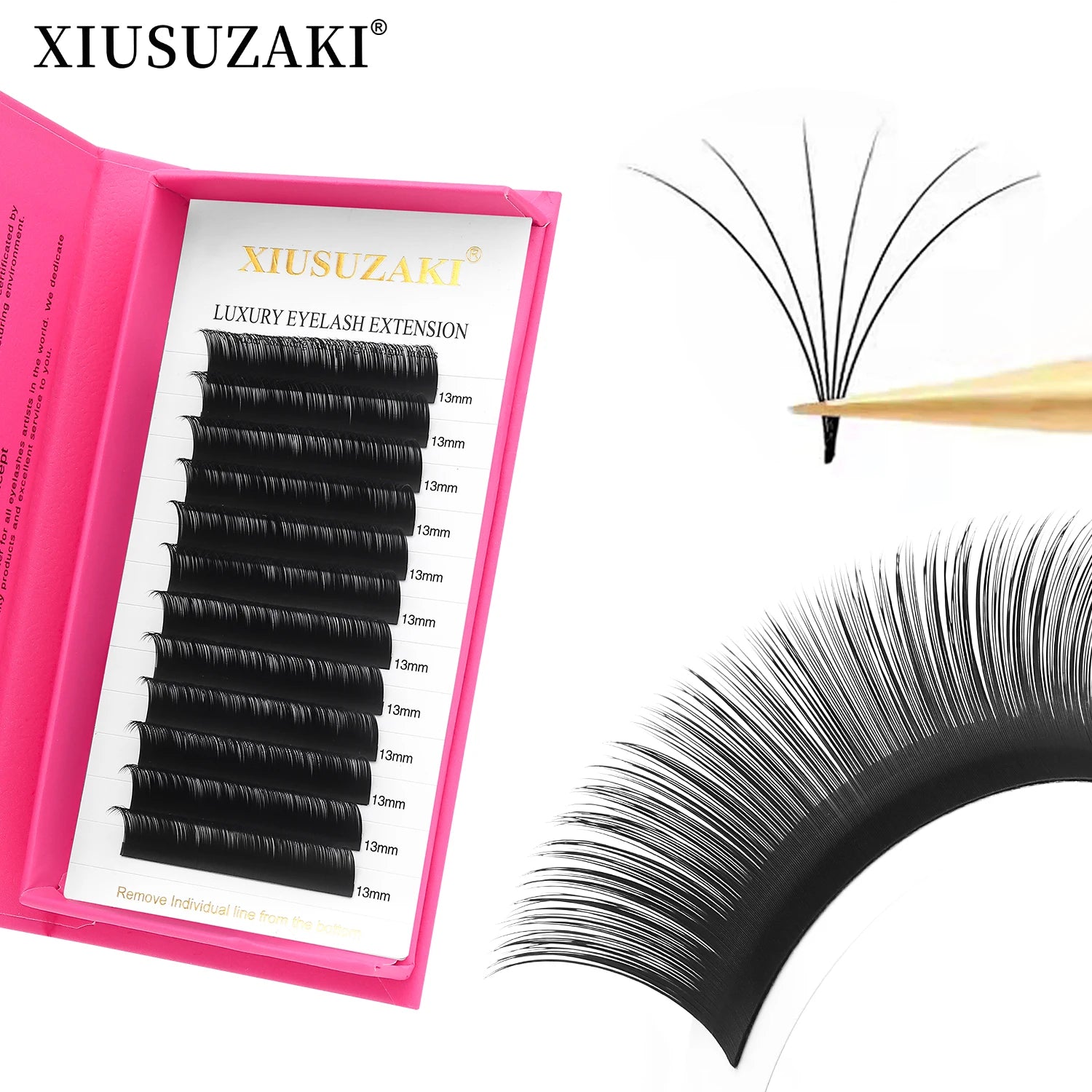 XIUSUZAKI Fast Bloom Eyelashes 0.03 0.05 0.07 Volume Lash Trays Matte Black Cashmere Camellia Lash Extensions