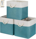 KUYUE Fabric Storage Baskets Empty Gift Baskets with Rope Handles Decorative Baskets for Organizing Cotton Minimalist Foldable