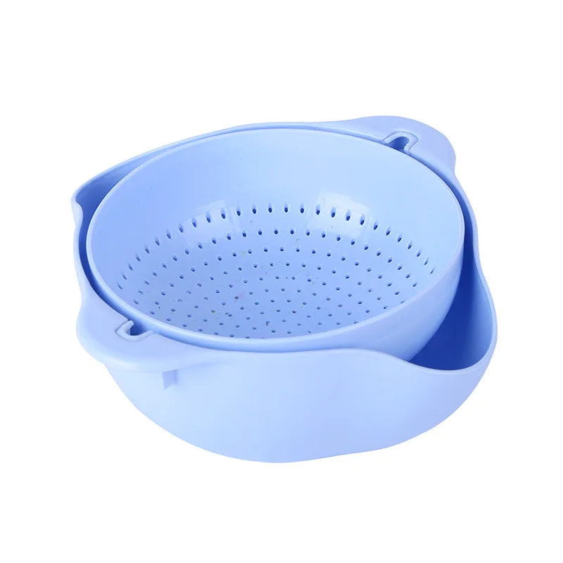 Kitchen Colander Small Strainers 2 in 1 Strainer Colanders Set Plastic Fruit Washing Bowl