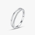 Ailmay New Arrival Real 925 Sterling Silver Simple Line CZ Finger Ring for Women Girl Dazzling Statement Hypoallergenic Jewelry