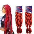 Red Braiding Hair Pre Stretched Yaki Texture 48 Inches Professional Synthetic Extension Braiding Hair for Women Daily Holidays