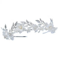 SLBRIDAL Handmade Ins Style Luxury Rhinestone Crystal Porcelain Flower Bridal Tiara Wedding Bridesmaids Crown Women Hair Jewelry