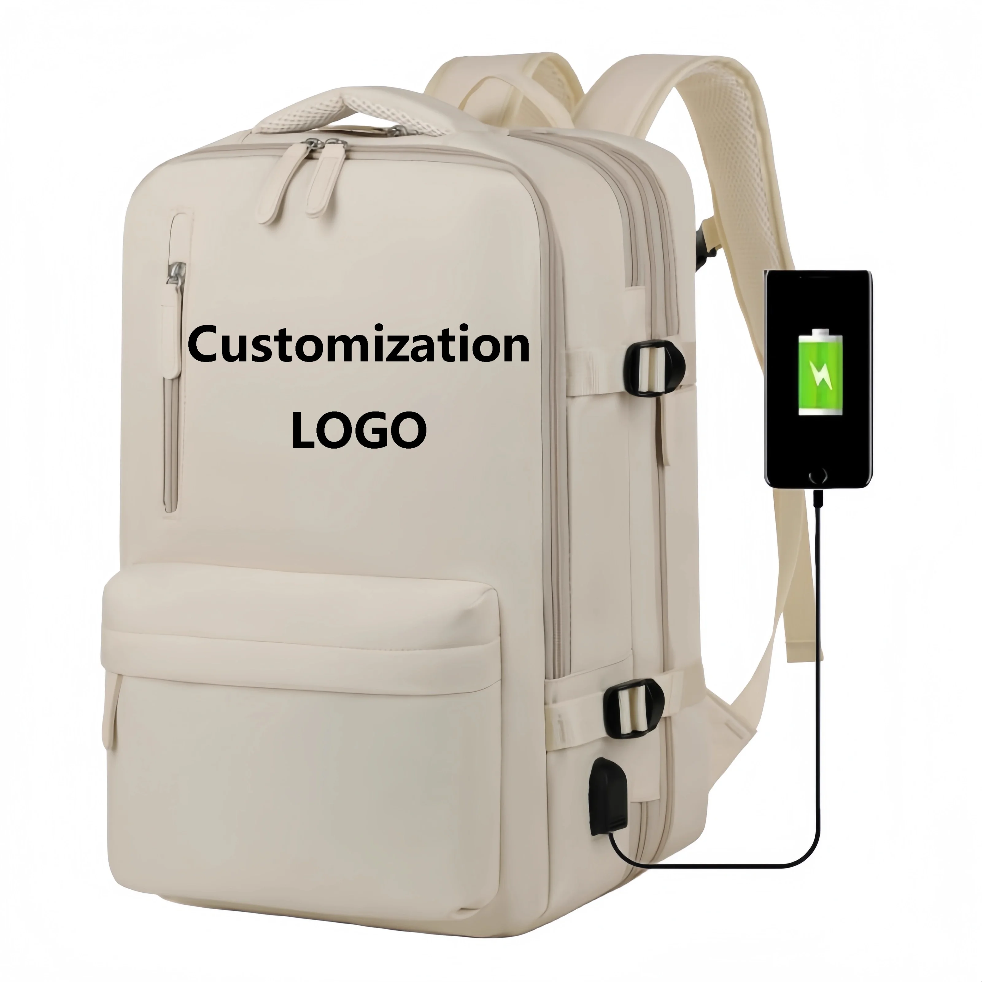 Top Sale Custom Nylon Large Capacity Flight Travel Backpack Carry on Expandable Anti-Theft Laptop Backpack for Women Men