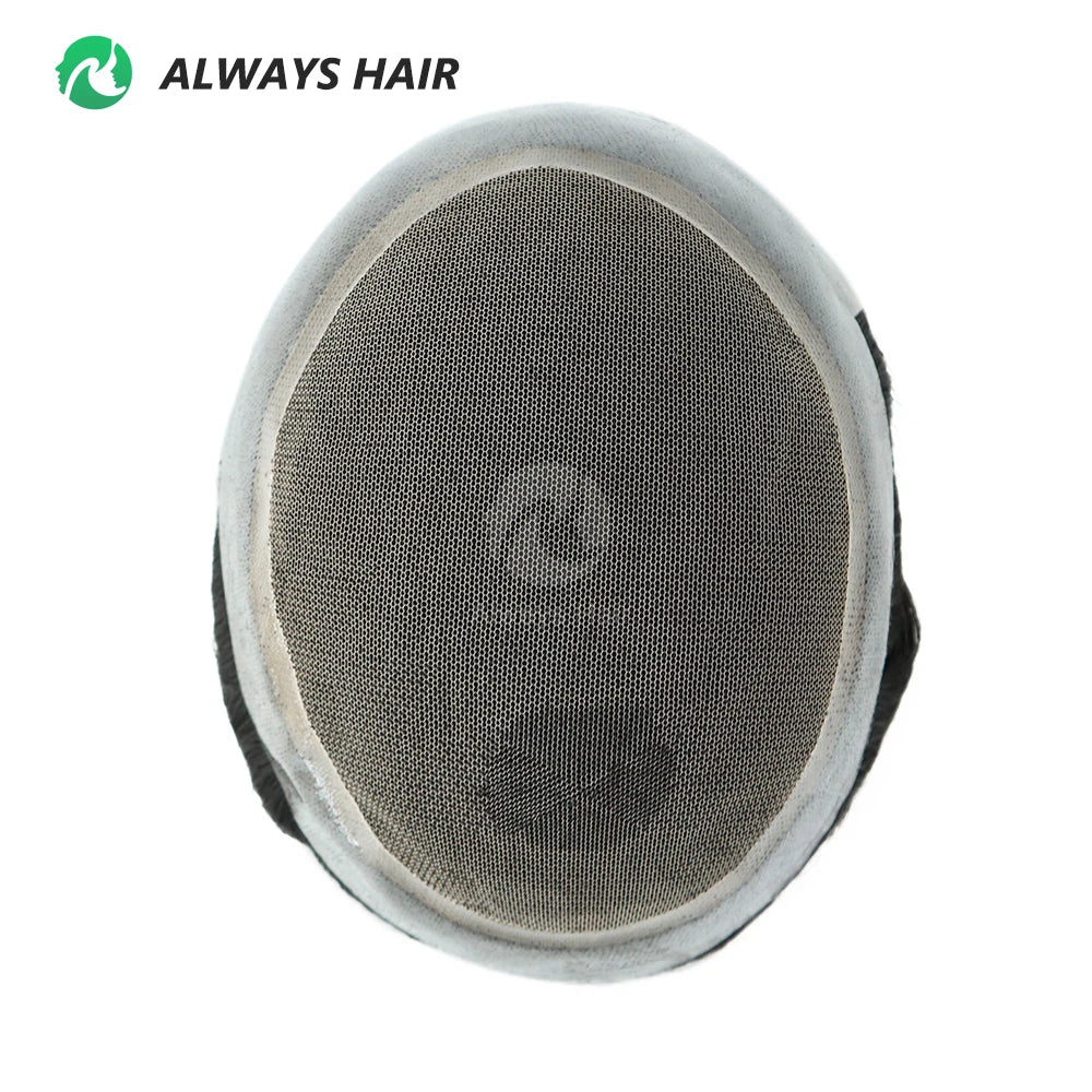 New Australia Indian Human Hair Topper Wig for Men Multiple Sizes 6" Length 120% Density Free Style MegaBDM