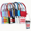 Customizable Fashionable Canvas Sleeves Convenient Reusable Cotton Milk Tea Bag Drink Cup Carrier Recyclable Feature for Coffee