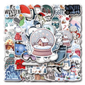 55Pcs Winter Season Cartoon Snow Graffiti Stickers for Book Bottle Decor Christmas Snowflake Festival Sticker