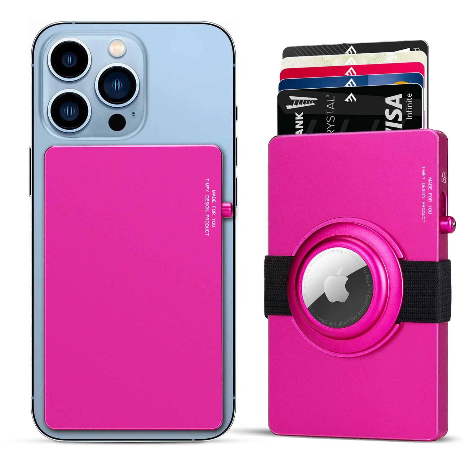 New Arrival Brightly Colored Slim Rfid Minimalist Smart Slider All Aluminum Alloy 6 Cards+ Credit Card Holder Wallet Button