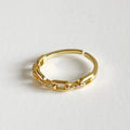 Trendy Zircon Hollowed-out Adjustable Rings Gold Plated 925 Sterling Silver Finger Rings for Women