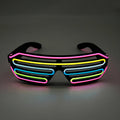 Multi Color rainbow El Wire Shutter Glasses Rechargeable Led Party Festival Glasses