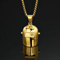 Classic Hip Hop Rap Singer Style Stainless Steel Pendant Necklace for Men Women Gold Plated Link Chain with Zircon Main Stone