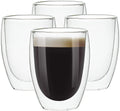 4-Pack 12Oz Glass Cups Double Walled Thermo Espresso Glasses Insulated Coffee Mugs Drinking Glasses